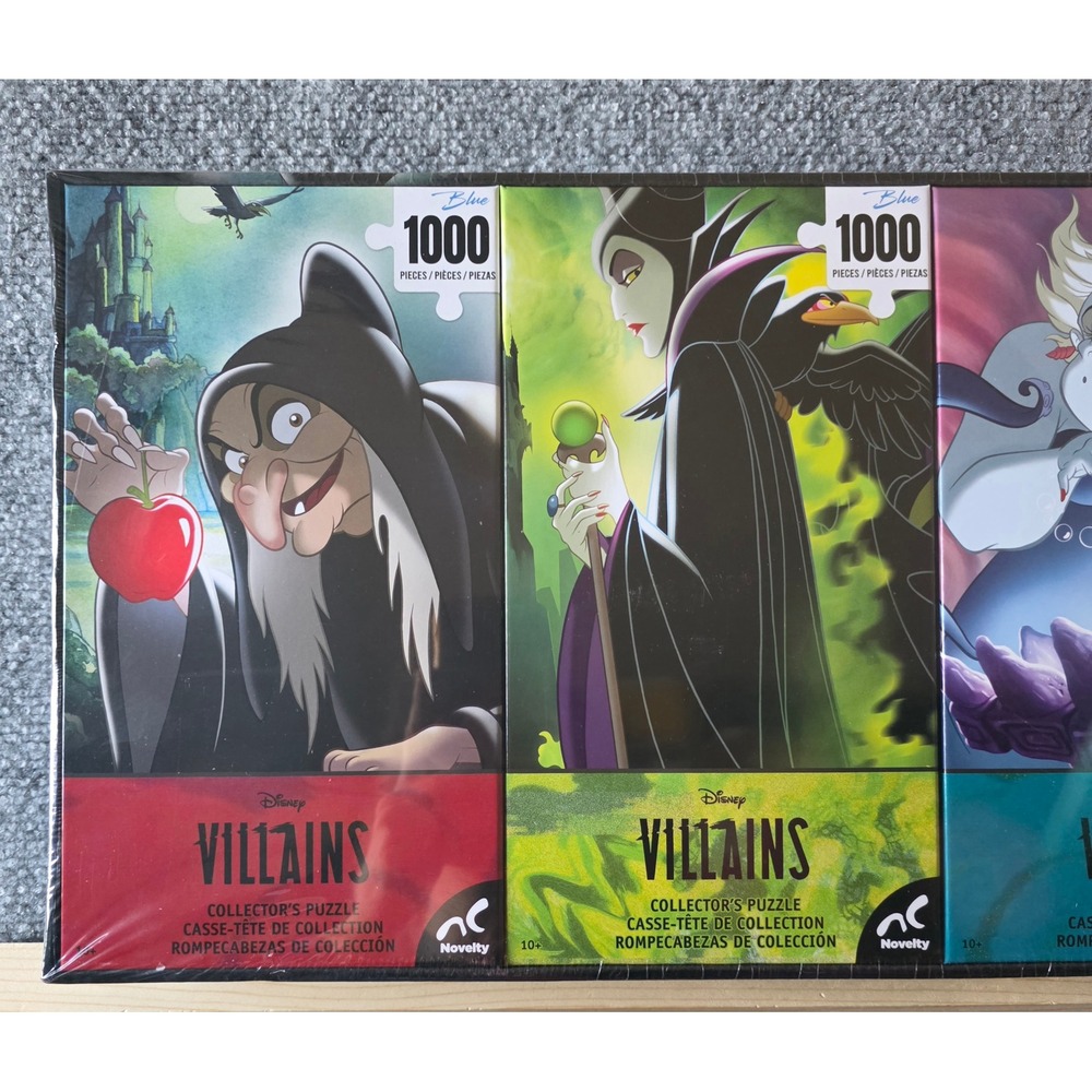 Disney Villains Jigsaw Puzzle Set 4x1000pc Maleficent Ursula Sealed Gothic Gift - Picture 3 of 9